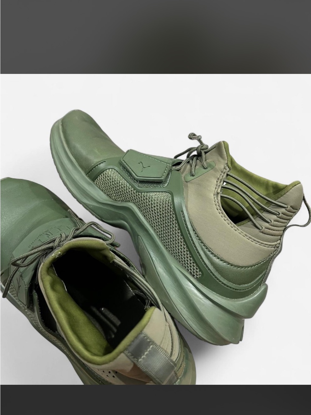 Puma x Rihanna Fenty Olive Green Mid Athletic Sneakers Size 8 - Picture 7 of 8